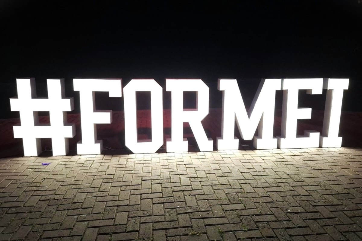 Bright LED sign displaying a bold message
